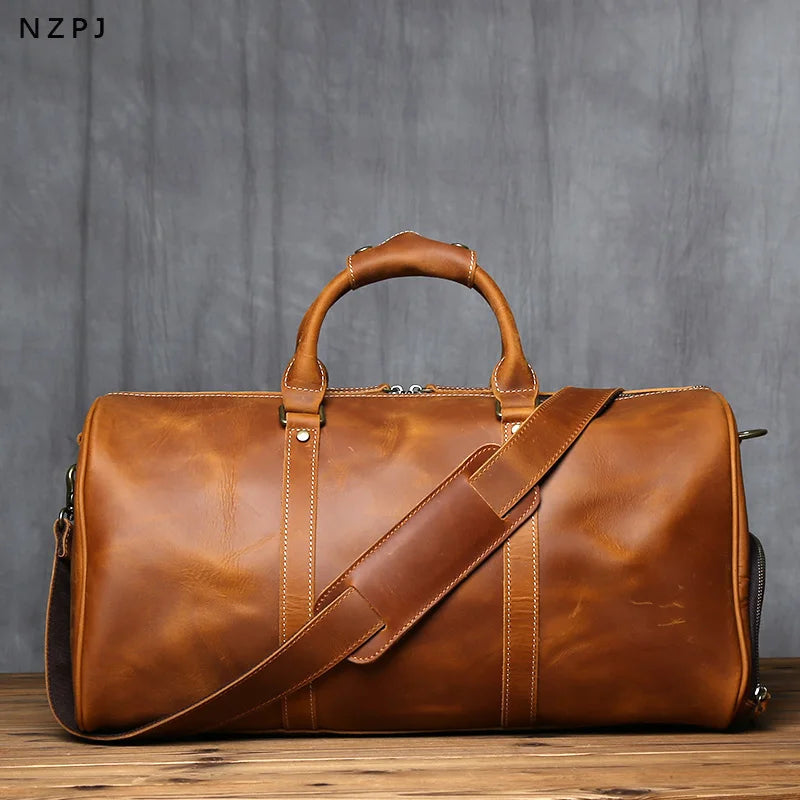 Leather Shoulder Roll Bag