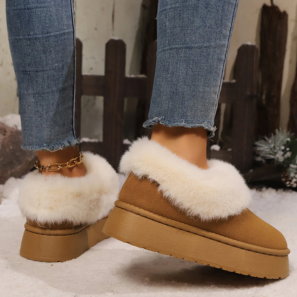 Low Plush Fur Ankle Boots