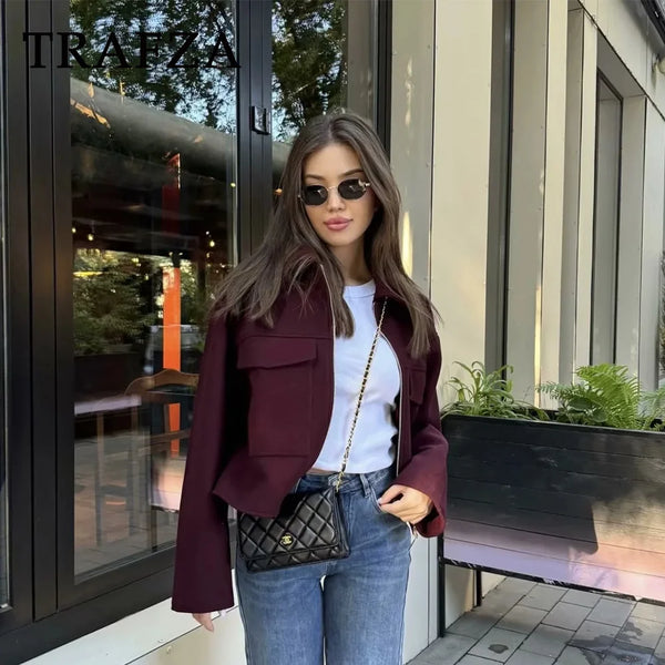 Burgundy Zipper Jacket