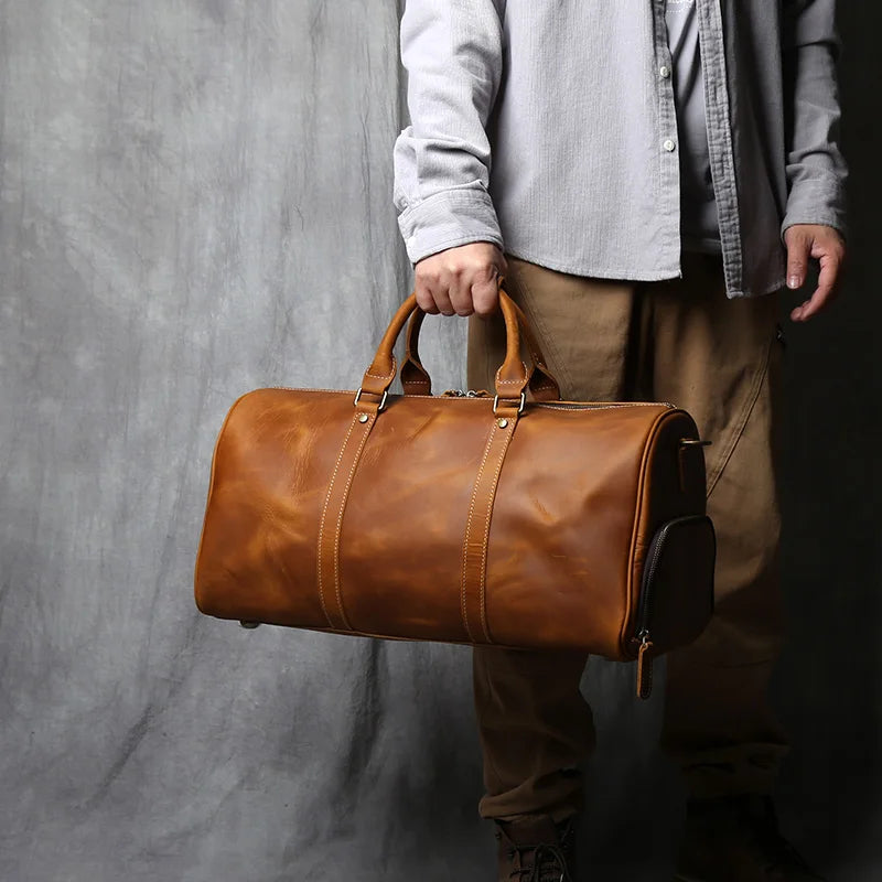 Leather Shoulder Roll Bag