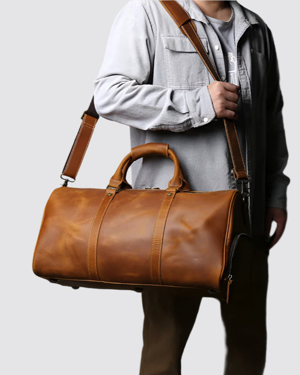 Leather Shoulder Roll Bag