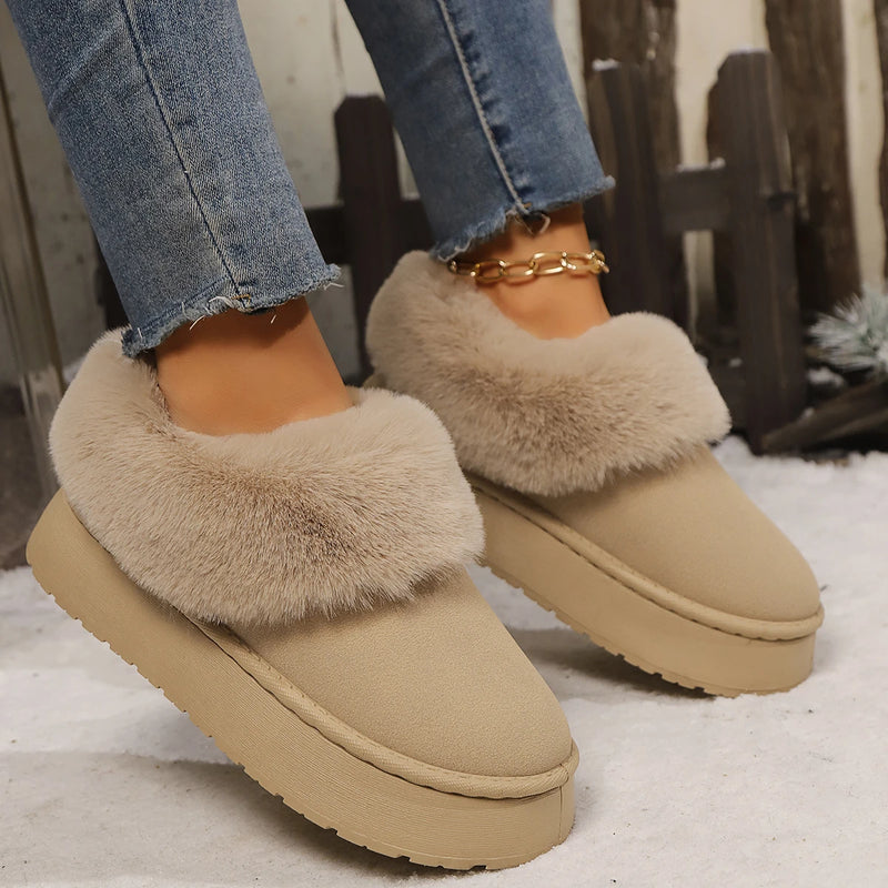 Low Plush Fur Ankle Boots