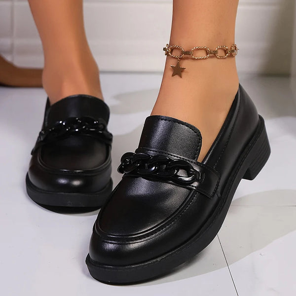 Chunky Low Heel Loafers