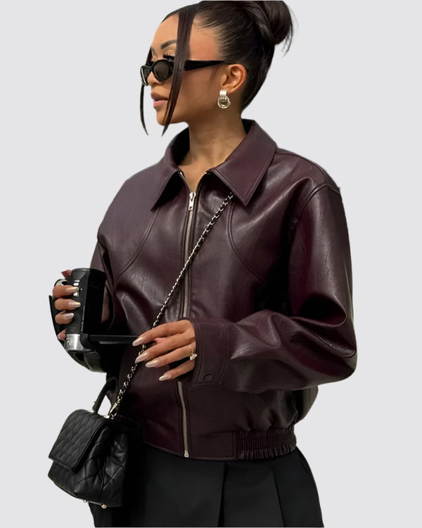 Zip Faux Leather Jacket