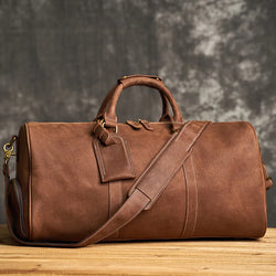 Leather Luggage Tube Bag