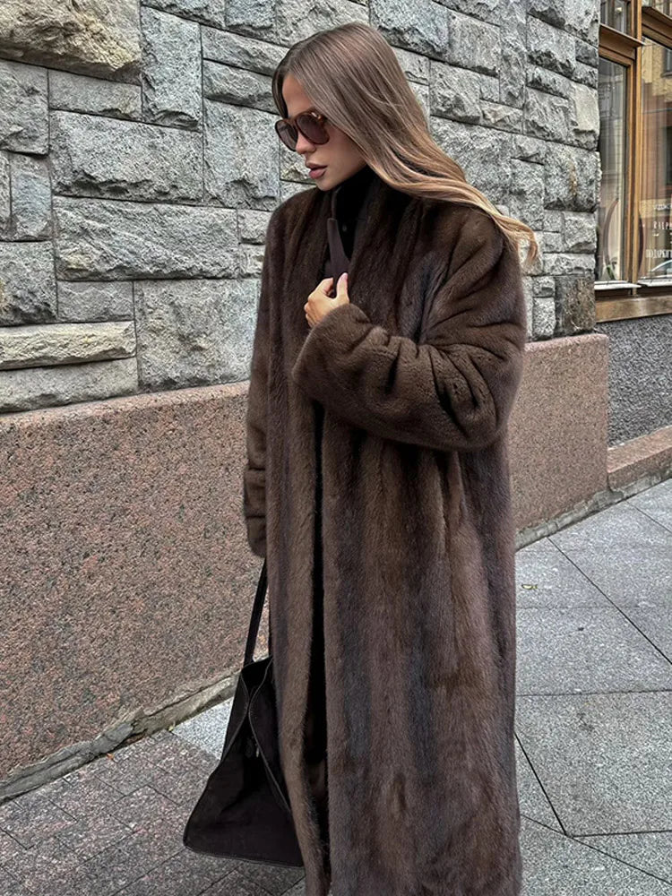 Dark Brown Fur Overcoat