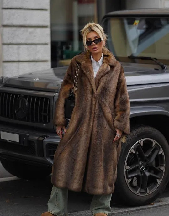 Dark Brown Fur Overcoat