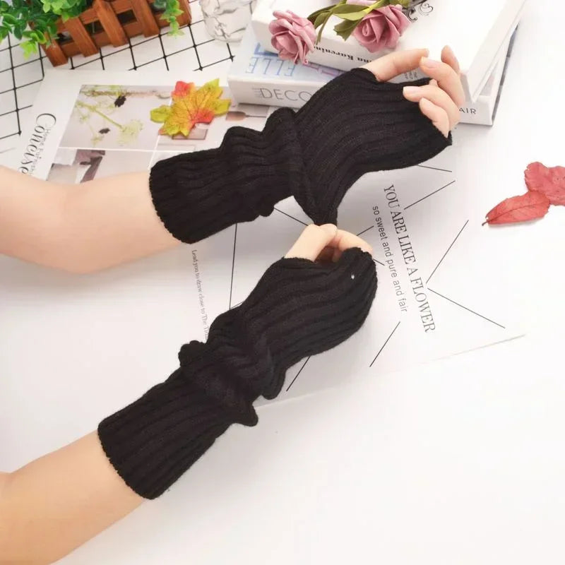 Knitted Fingerless Mittens