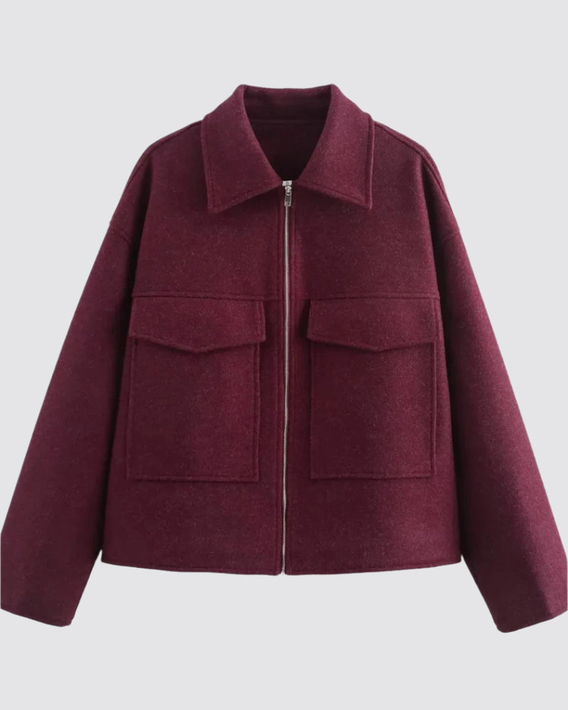 Burgundy Zipper Jacket