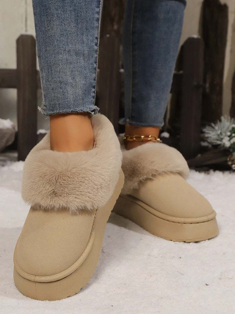 Low Plush Fur Ankle Boots