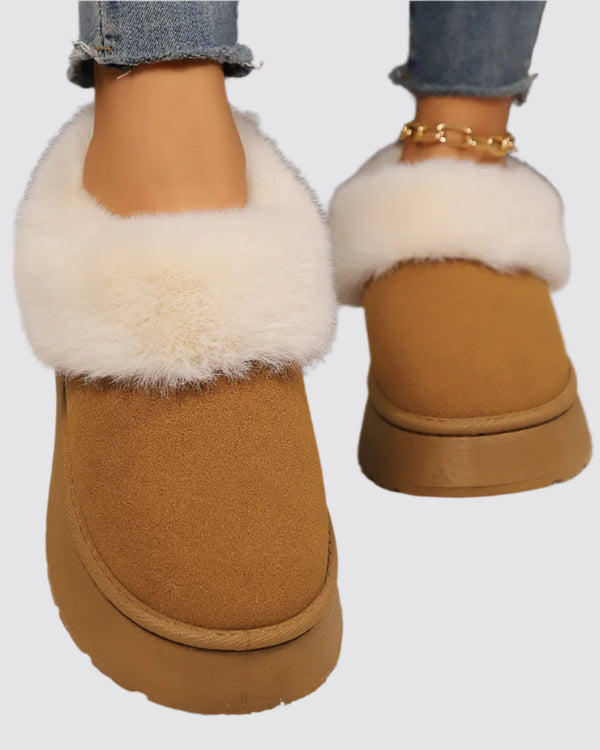 Low Plush Fur Ankle Boots