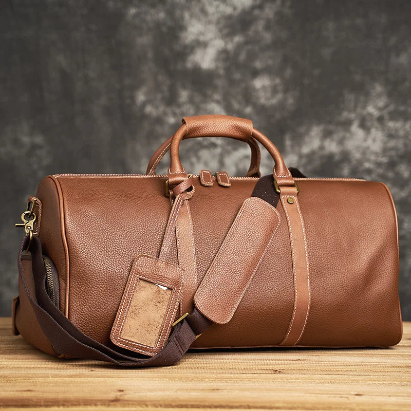 Leather Luggage Tube Bag